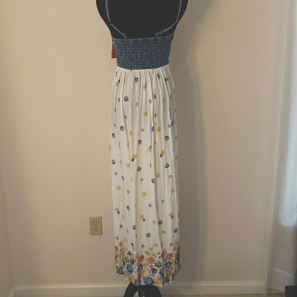 Keep Kool Paris Floral Print and Denim Maxi Dress, L, NEW w/Tags - Picture 2 of 5